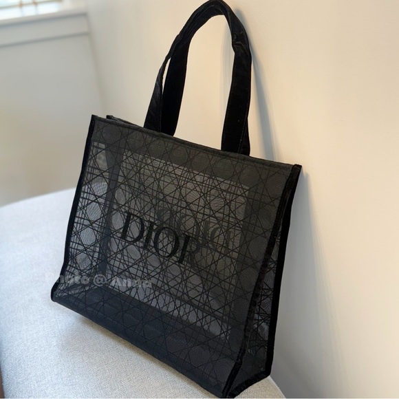 Dior Black Mesh Tote Bag - Picture 6 of 11
